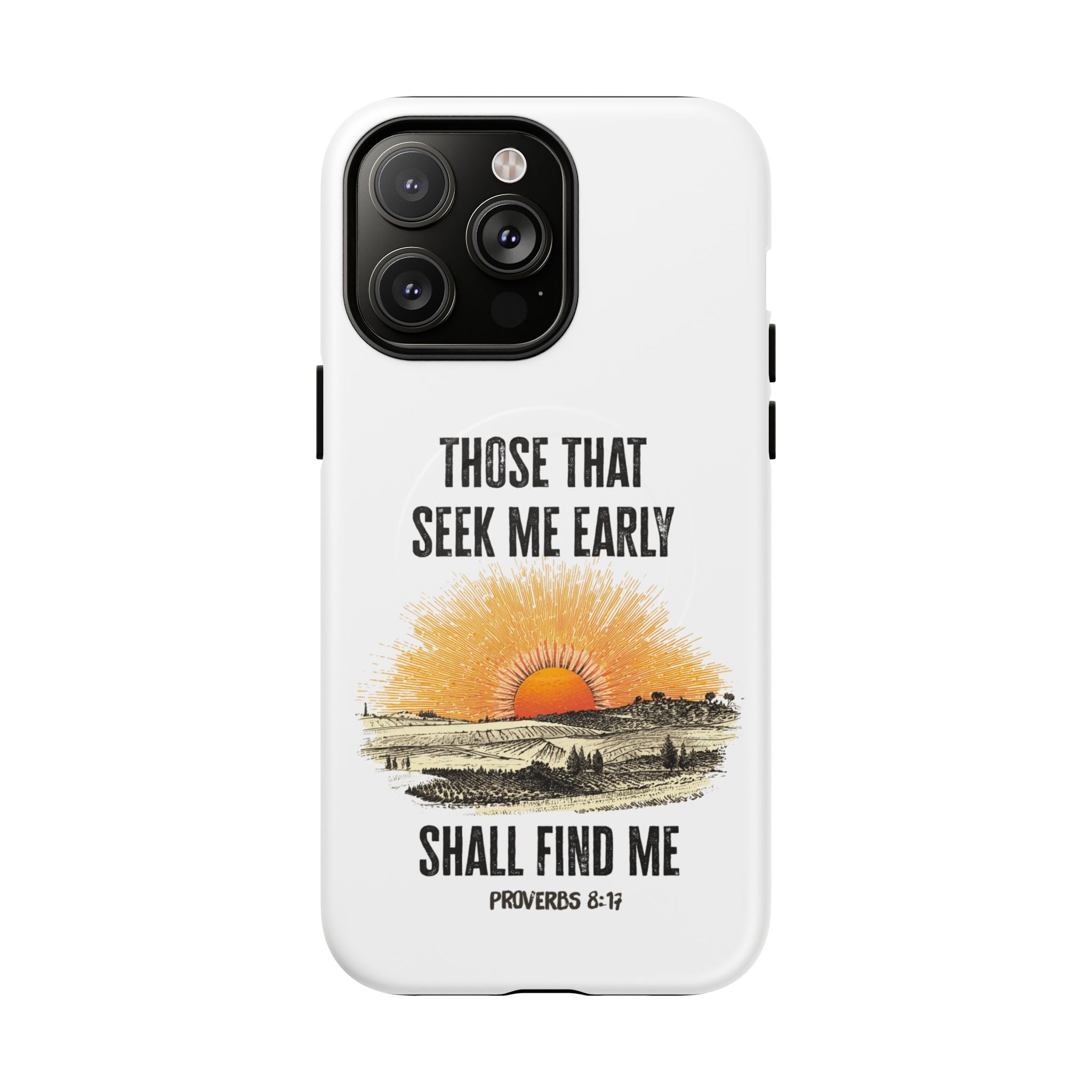 Seek Me Early—Tough Magnetic Cases (White)