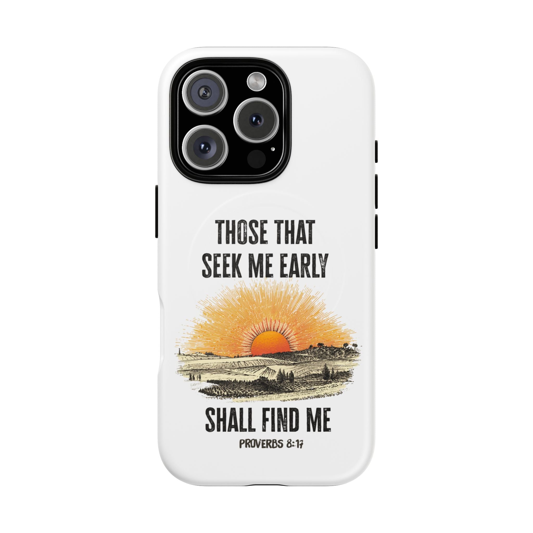 Seek Me Early—Tough Magnetic Cases (White)