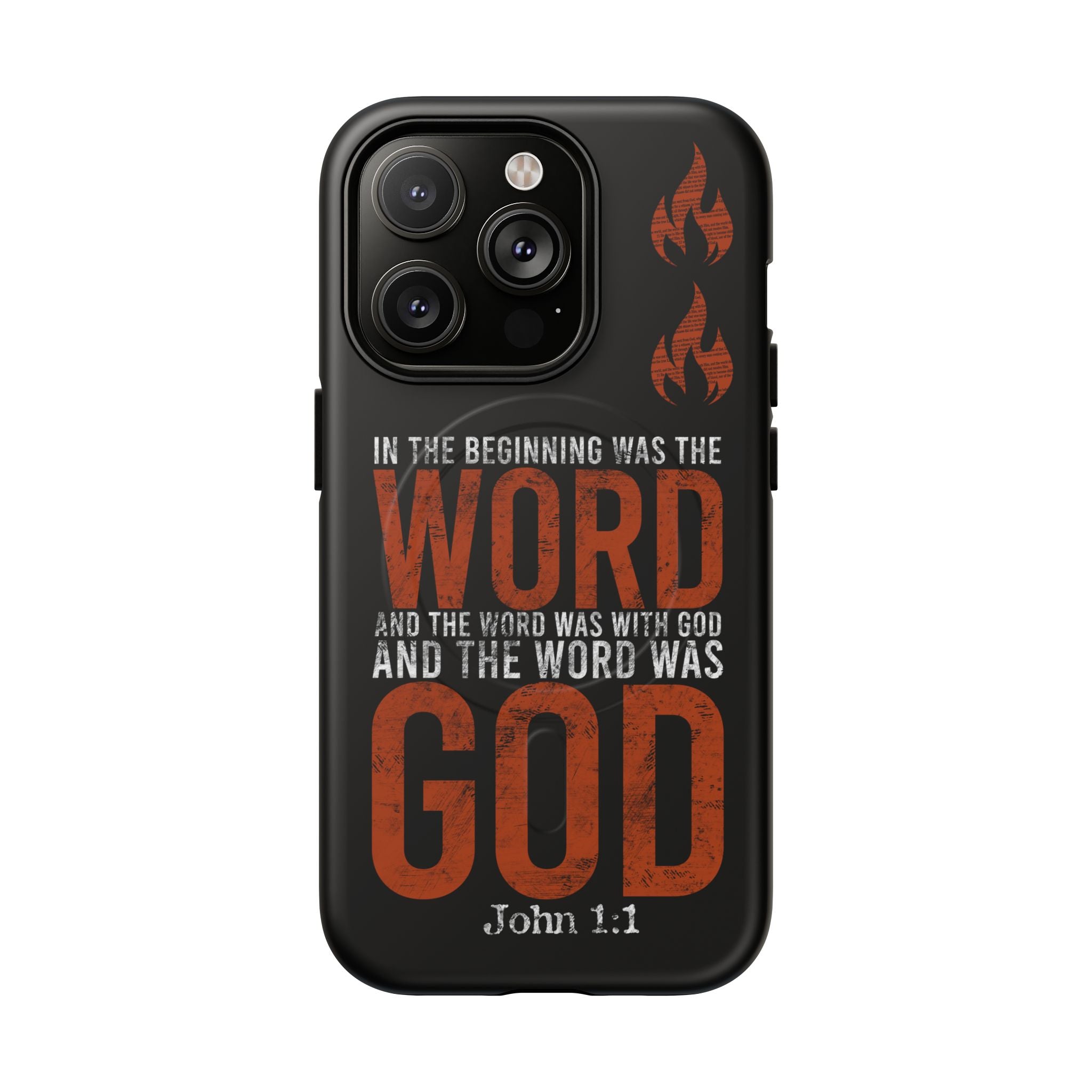 "The Word Was God" Refiner’s Fire Phone Case - Black Tough Magnetic Case