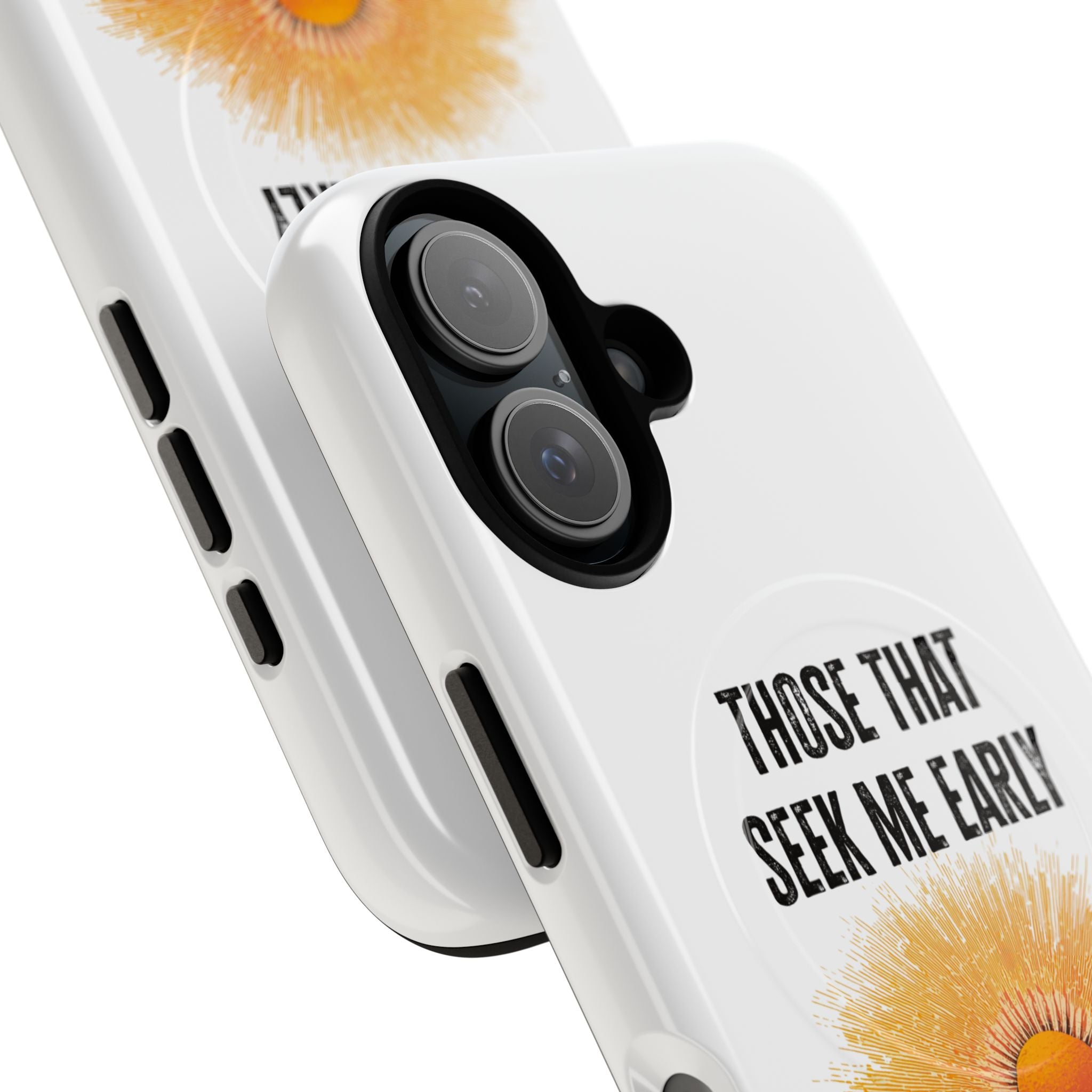 Seek Me Early—Tough Magnetic Cases (White)