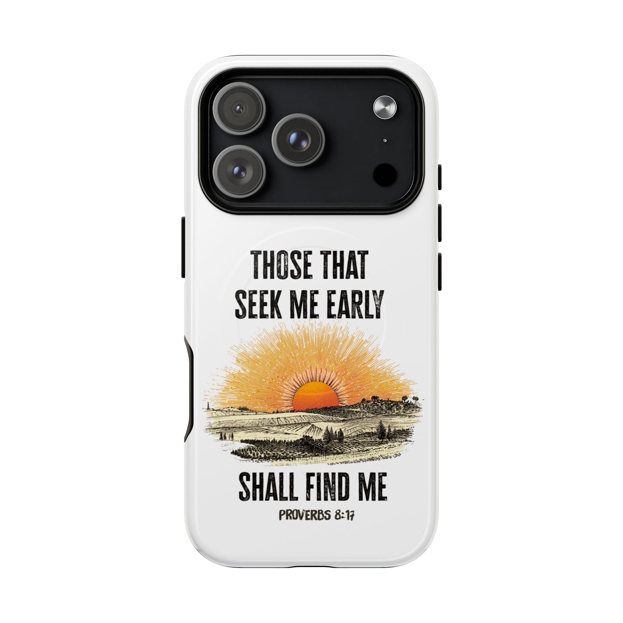 Seek Me Early—Tough Magnetic Cases (White)