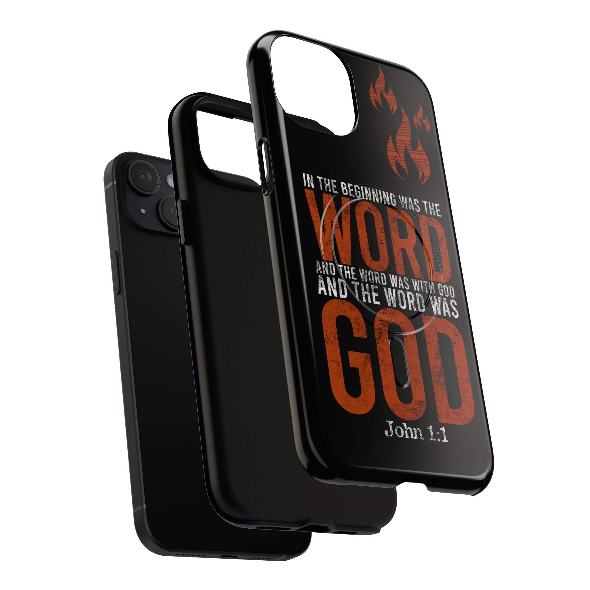 "The Word Was God" Refiner’s Fire Phone Case - Black Tough Magnetic Case