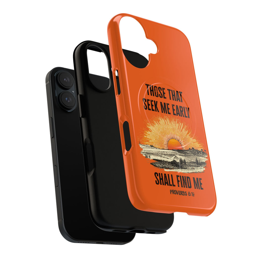 Seek Me Early—Tough Magnetic Cases (Orange)