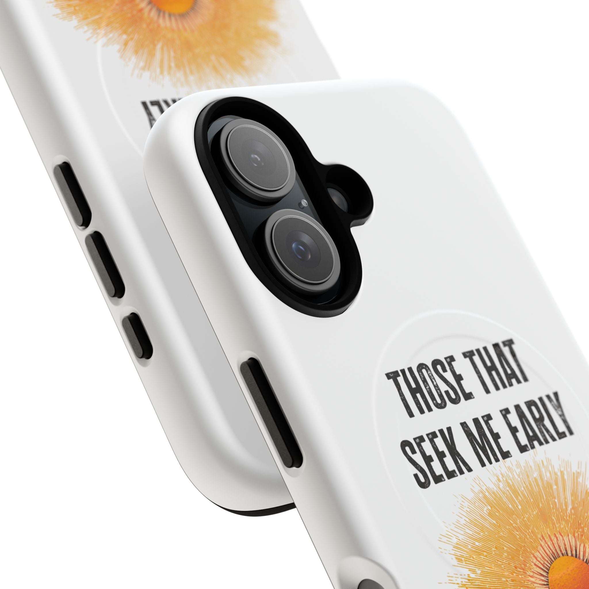 Seek Me Early—Tough Magnetic Cases (White)