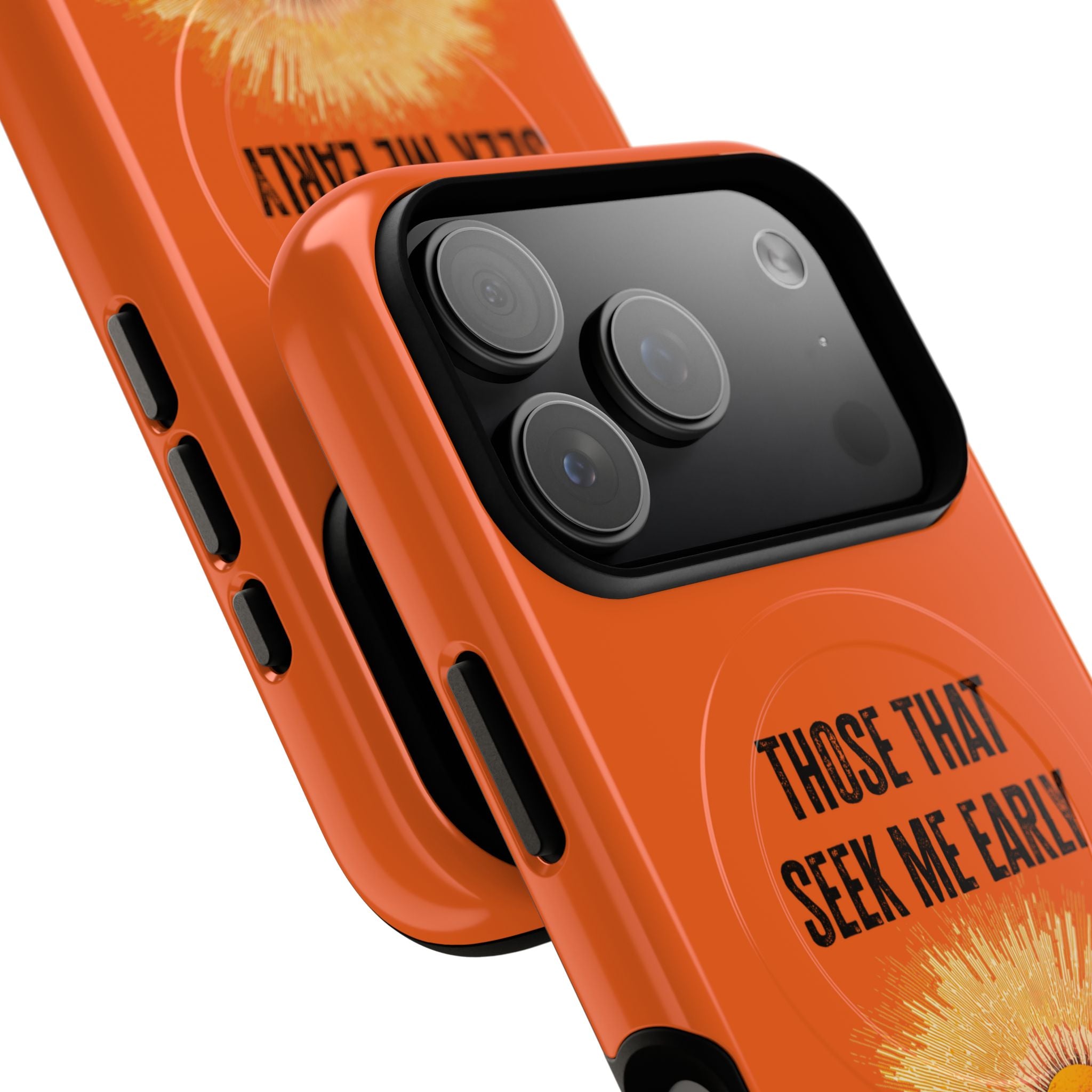 Seek Me Early—Tough Magnetic Cases (Orange)