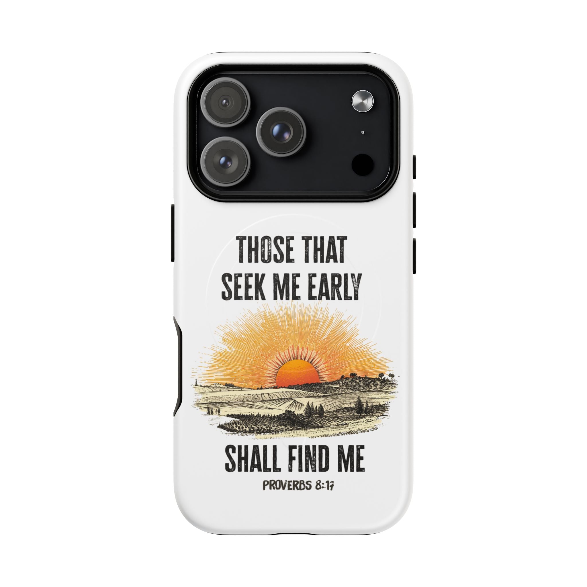 Seek Me Early—Tough Magnetic Cases (White)