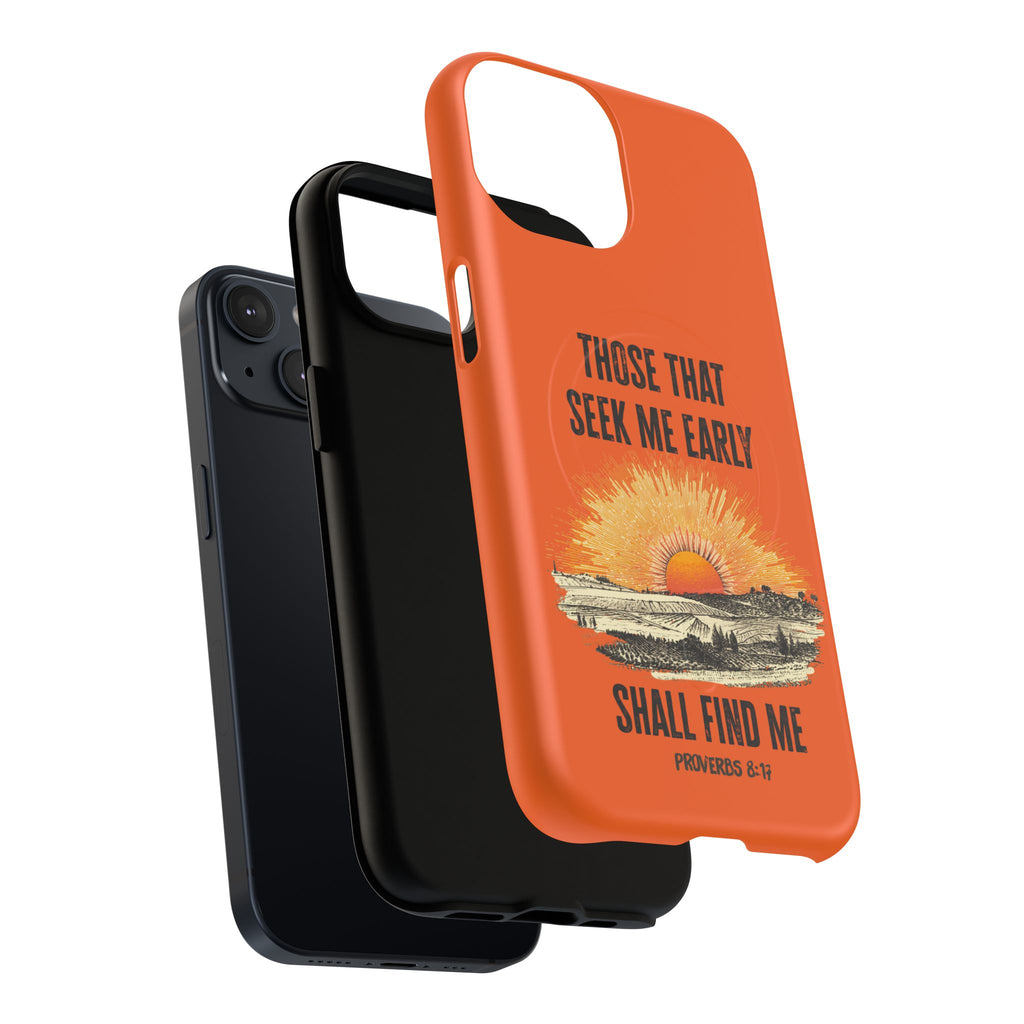 Seek Me Early—Tough Magnetic Cases (Orange)