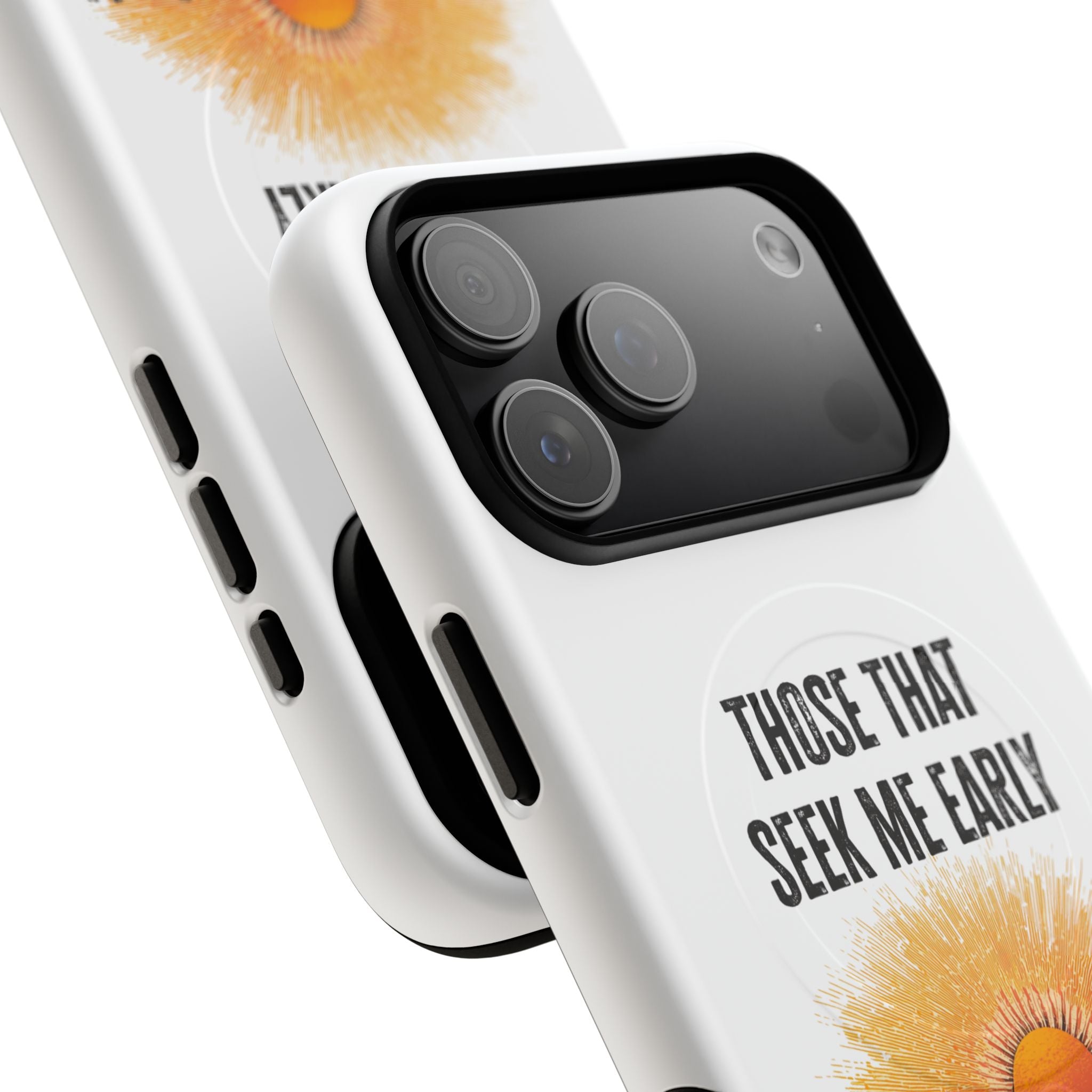 Seek Me Early—Tough Magnetic Cases (White)