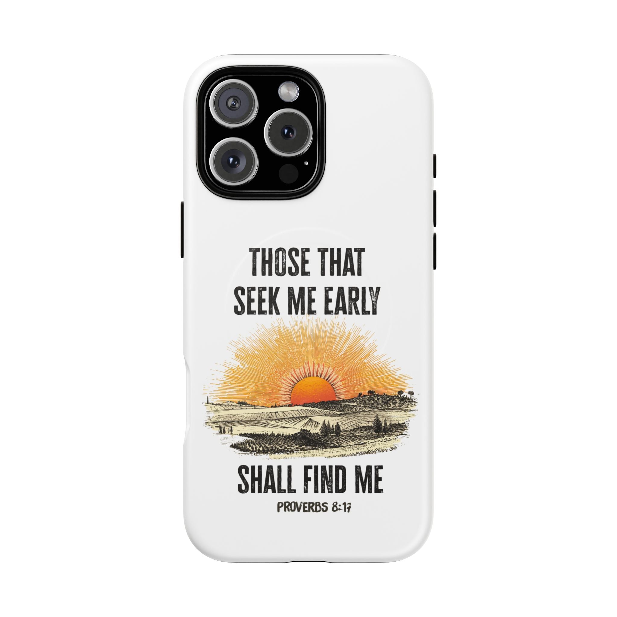 Seek Me Early—Tough Magnetic Cases (White)