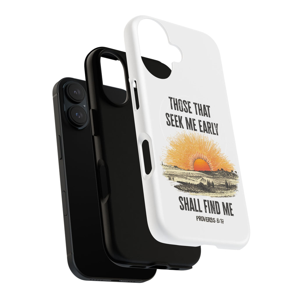 Seek Me Early—Tough Magnetic Cases (White)