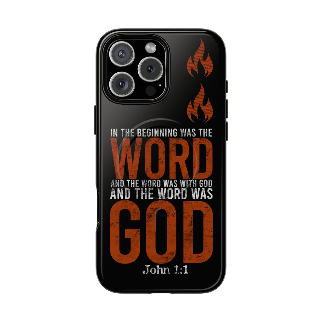 "The Word Was God" Refiner’s Fire Phone Case - Black Tough Magnetic Case