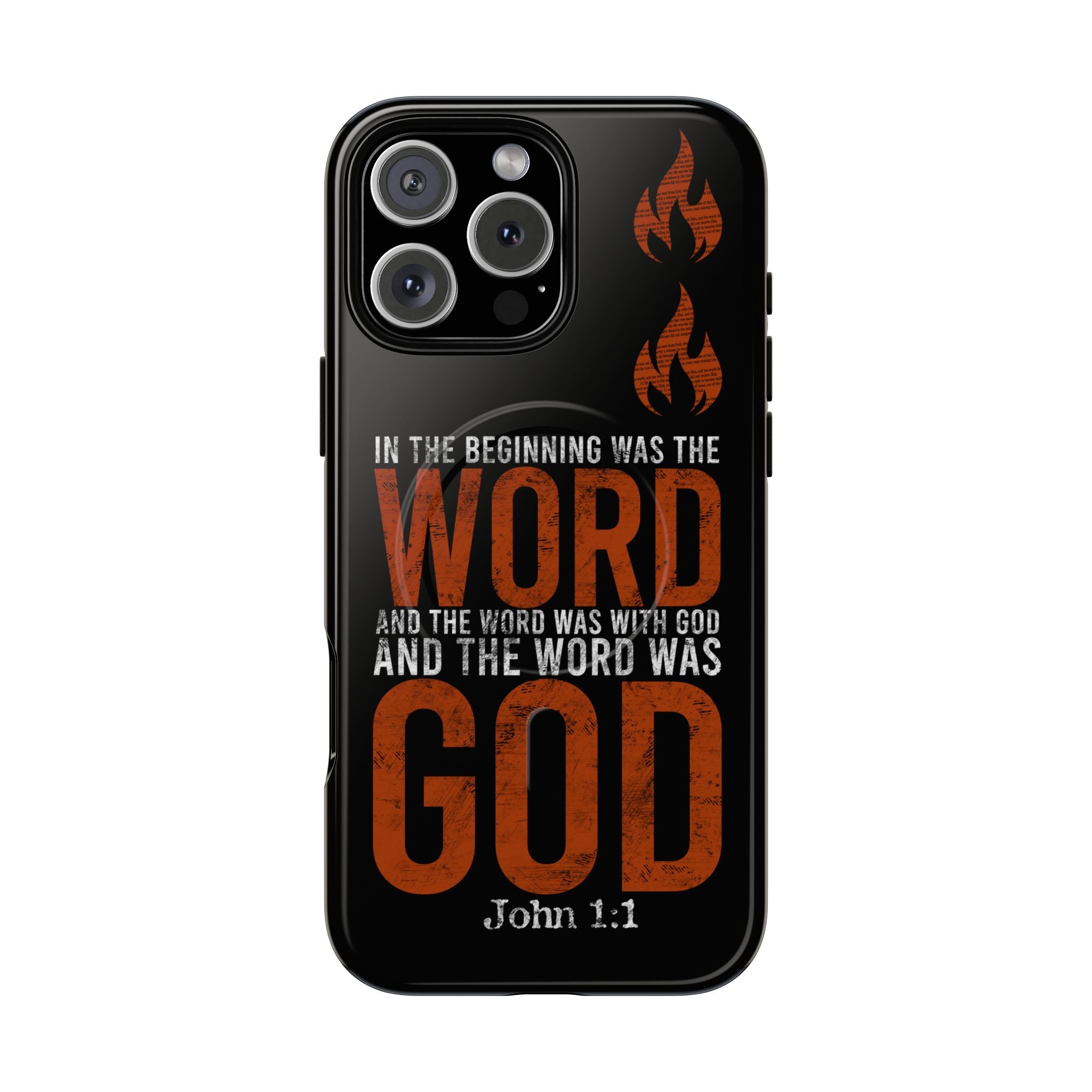 "The Word Was God" Refiner’s Fire Phone Case - Black Tough Magnetic Case