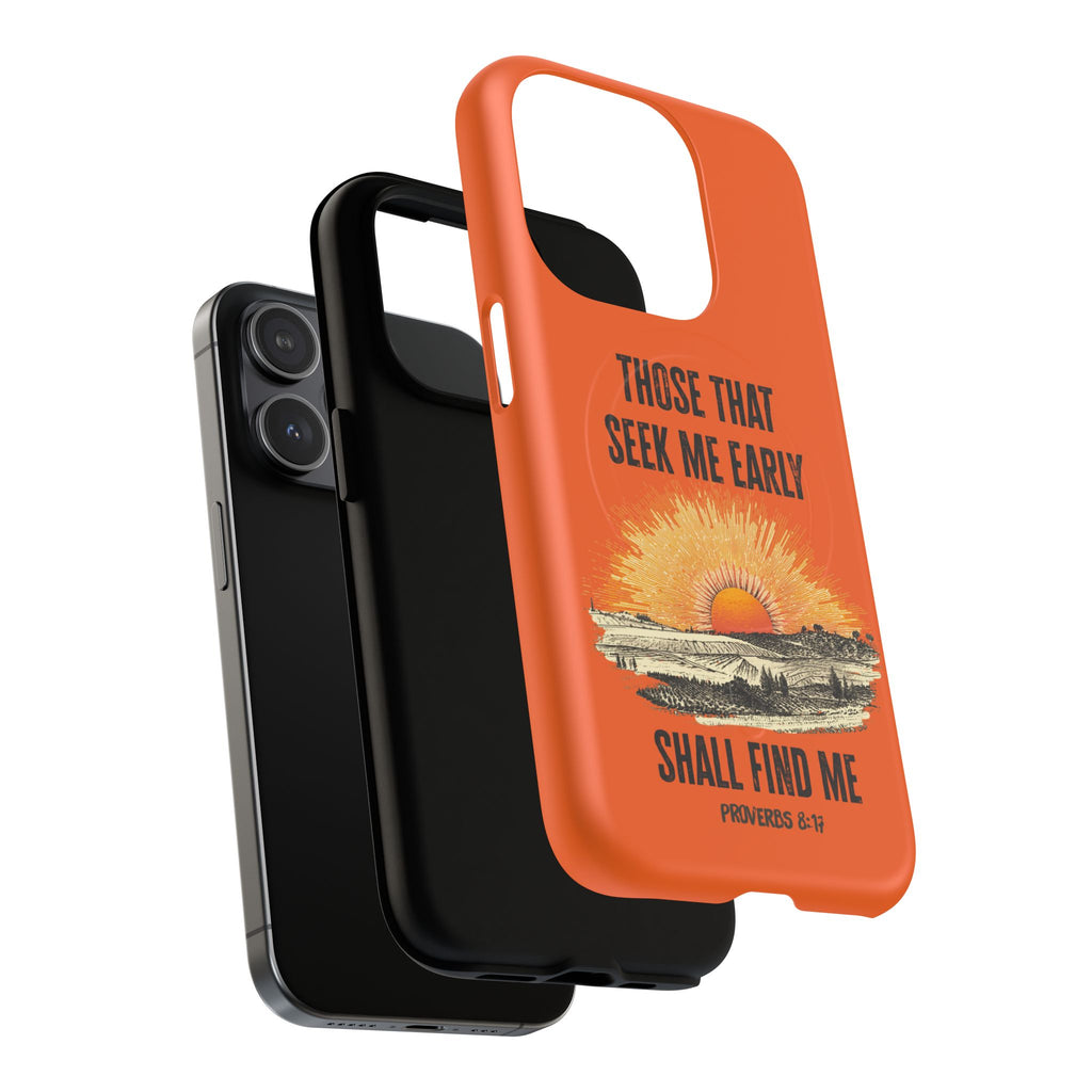 Seek Me Early—Tough Magnetic Cases (Orange)