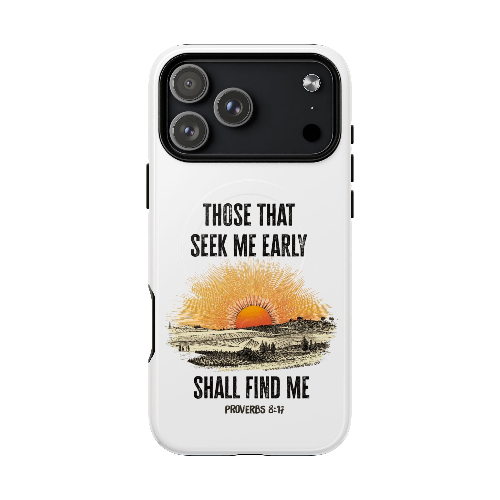 Seek Me Early—Tough Magnetic Cases (White)