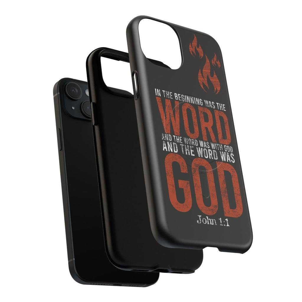 "The Word Was God" Refiner’s Fire Phone Case - Black Tough Magnetic Case