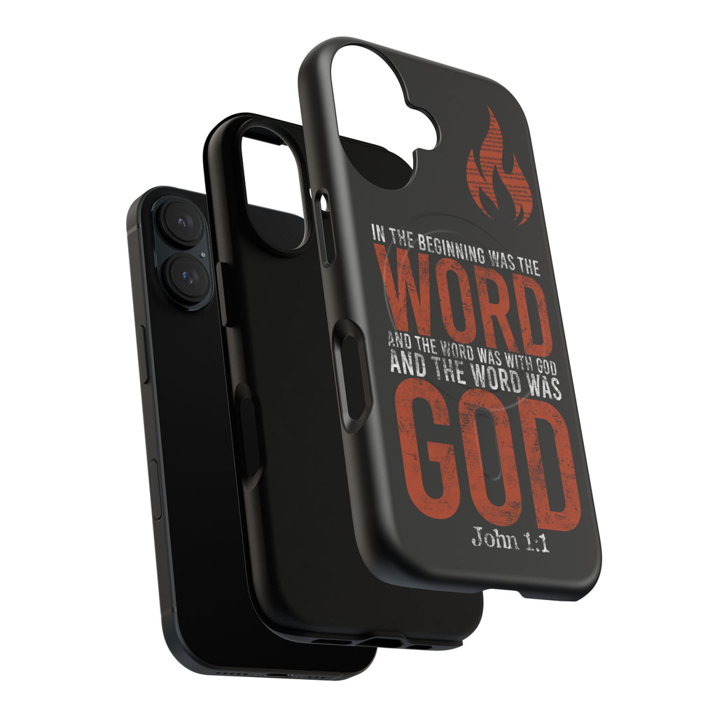 "The Word Was God" Refiner’s Fire Phone Case - Black Tough Magnetic Case