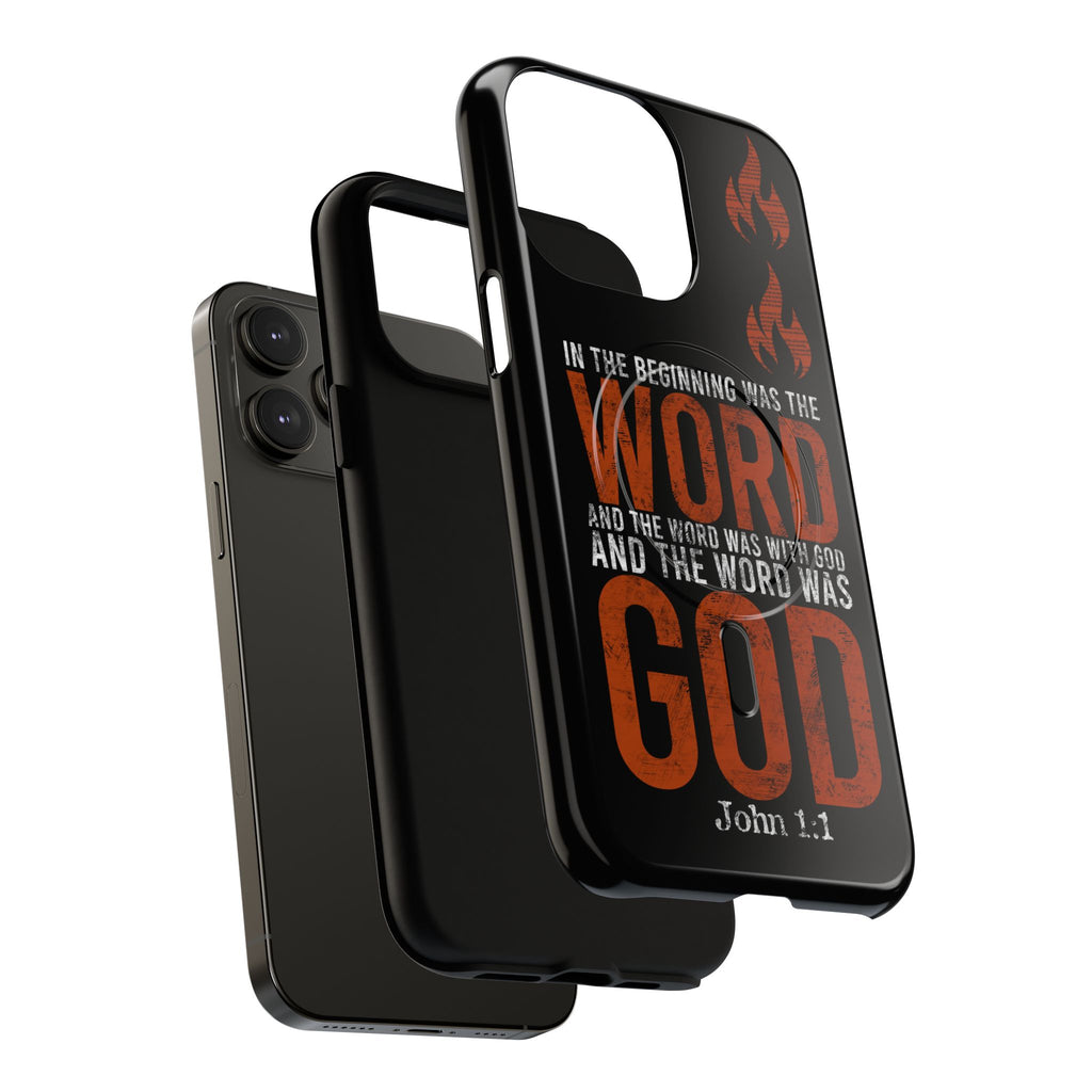 "The Word Was God" Refiner’s Fire Phone Case - Black Tough Magnetic Case