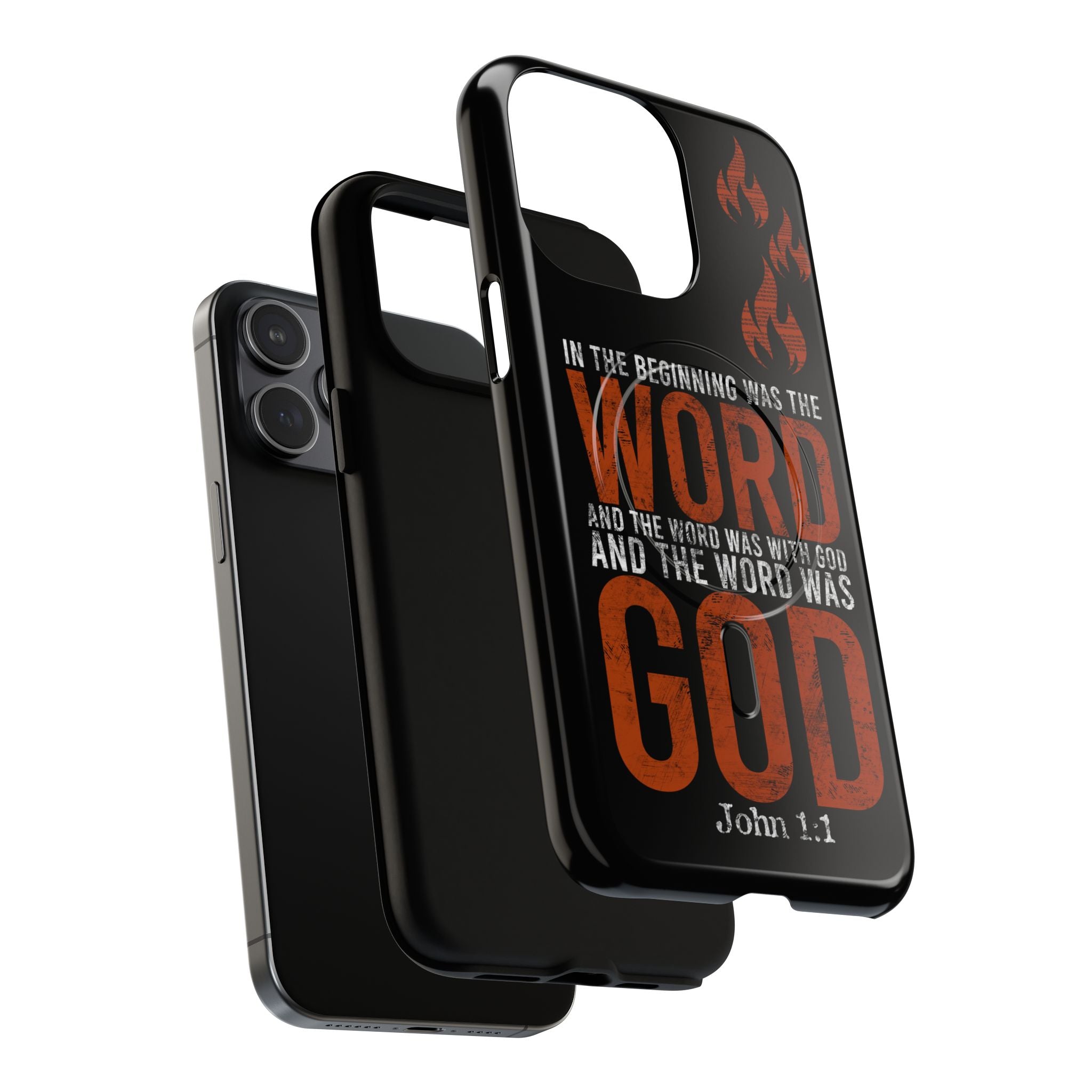 "The Word Was God" Refiner’s Fire Phone Case - Black Tough Magnetic Case