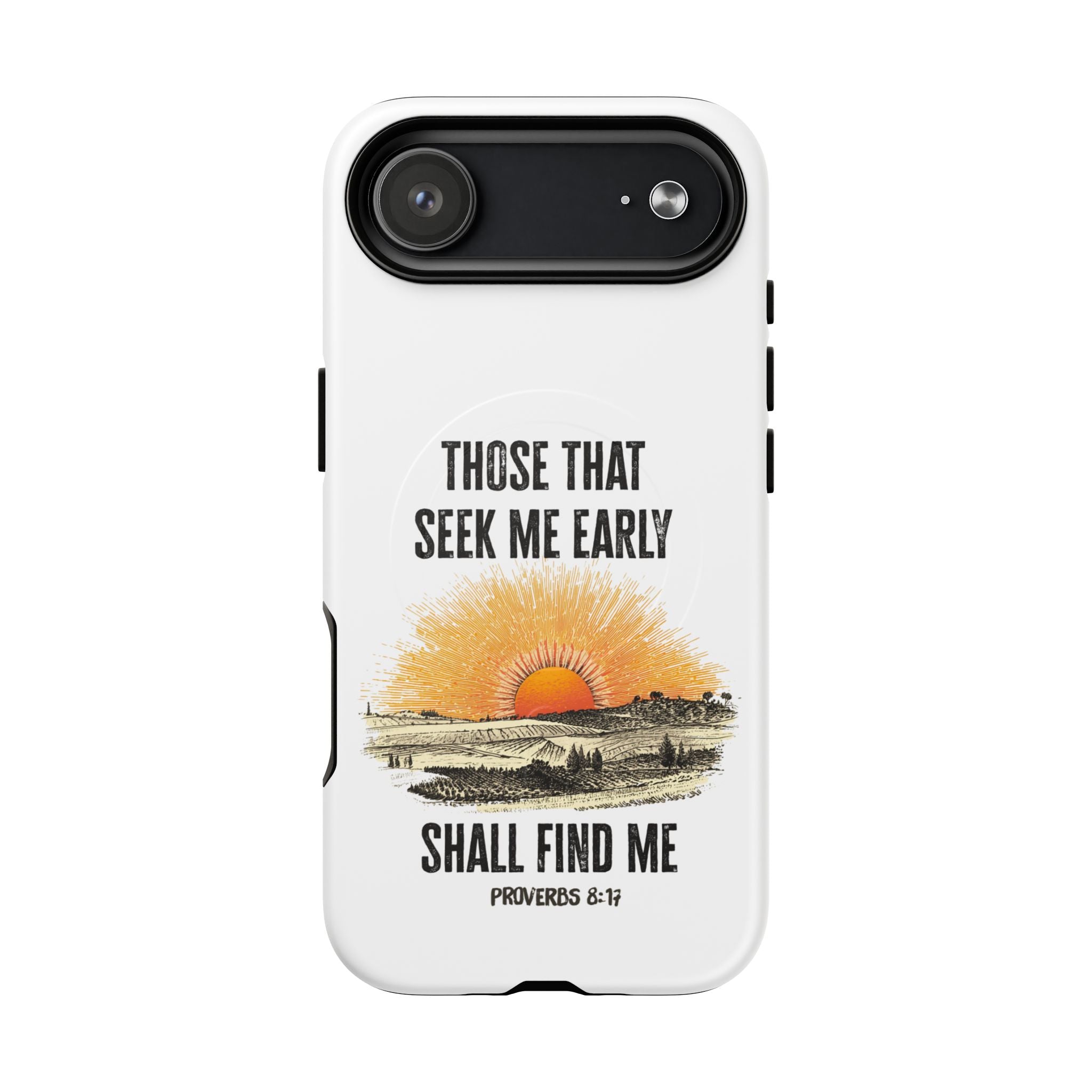 Seek Me Early—Tough Magnetic Cases (White)