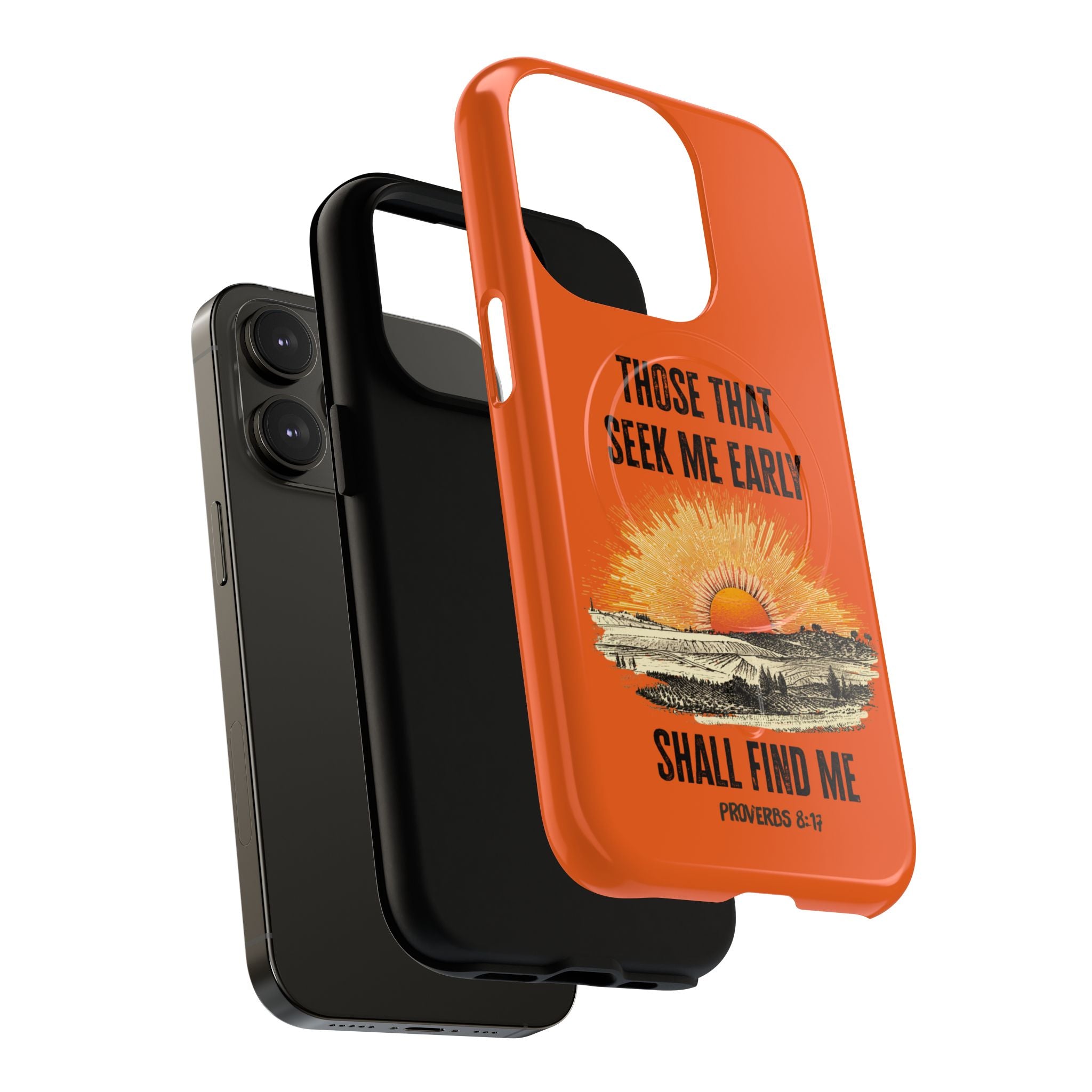 Seek Me Early—Tough Magnetic Cases (Orange)
