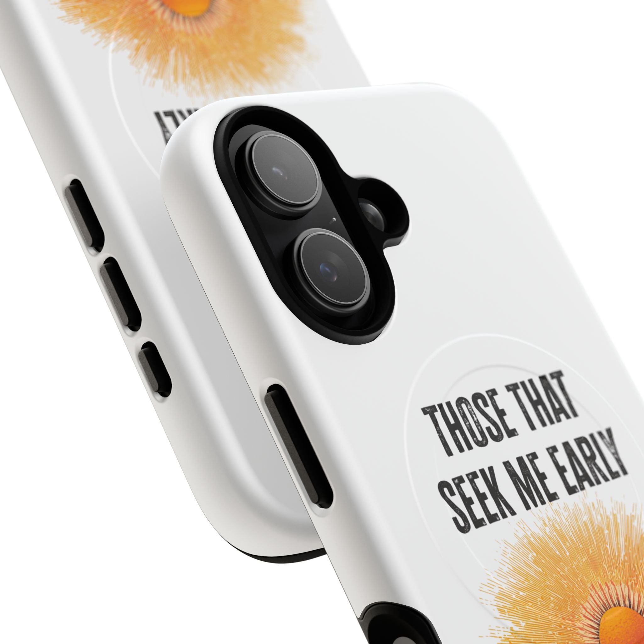 Seek Me Early—Tough Magnetic Cases (White)