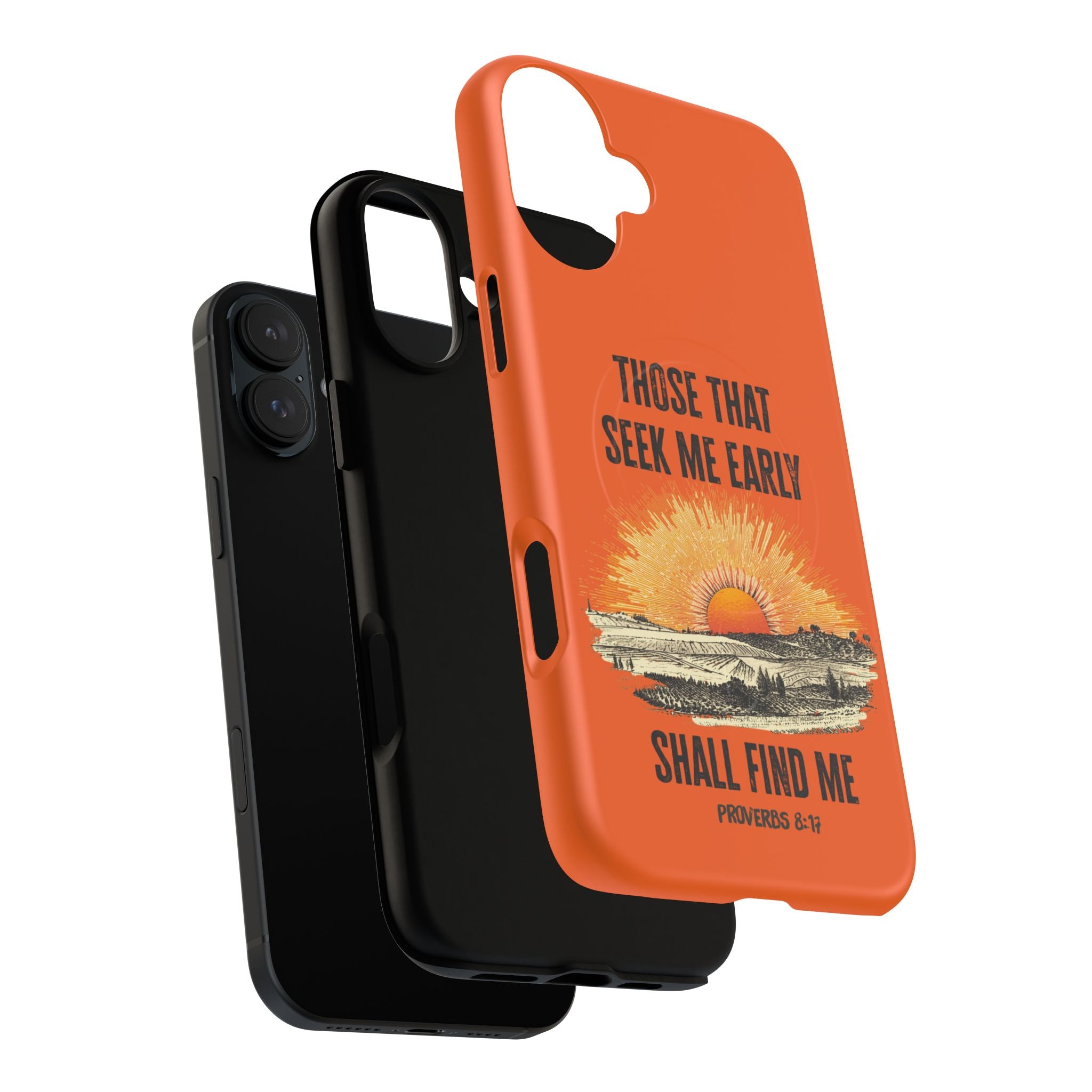 Seek Me Early—Tough Magnetic Cases (Orange)