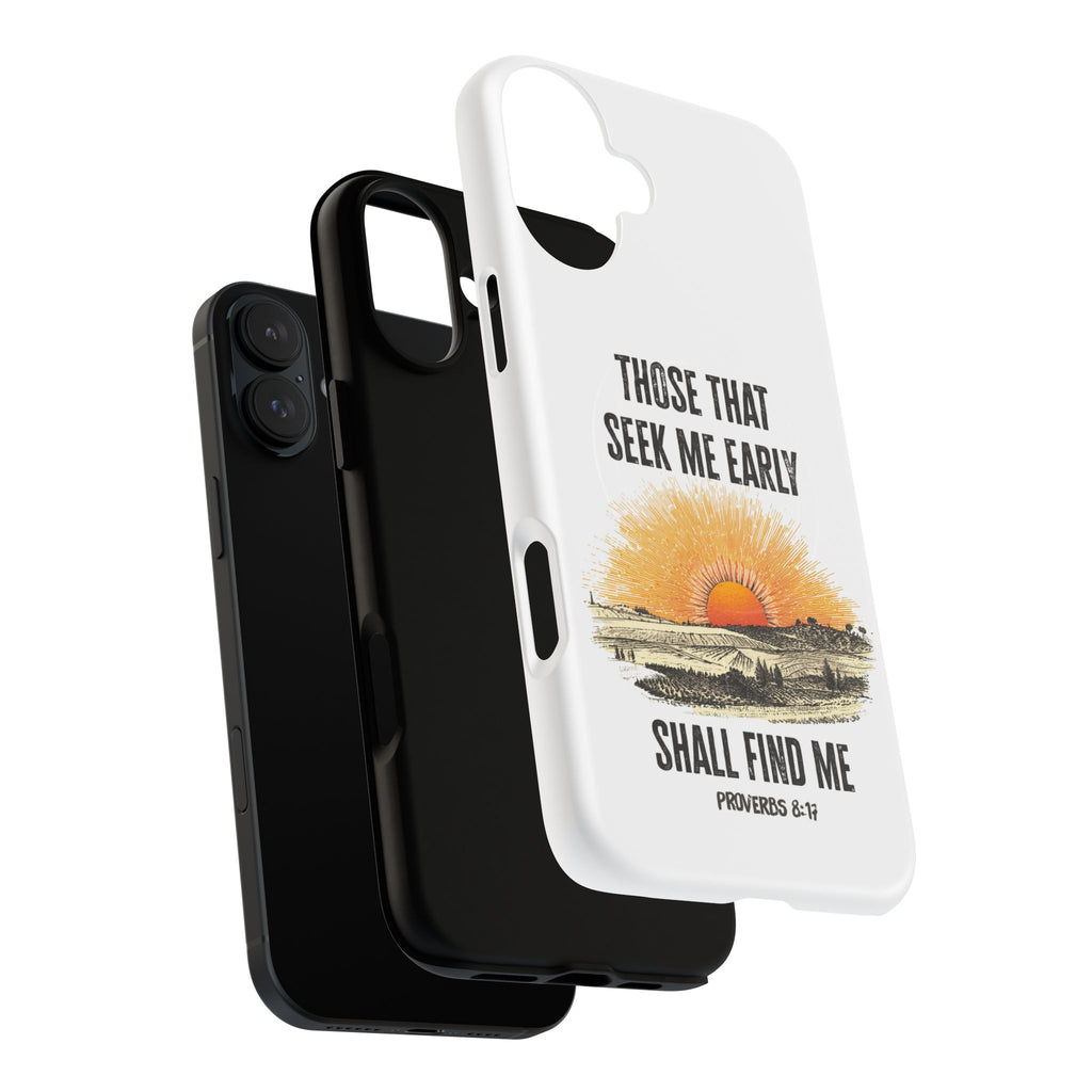 Seek Me Early—Tough Magnetic Cases (White)