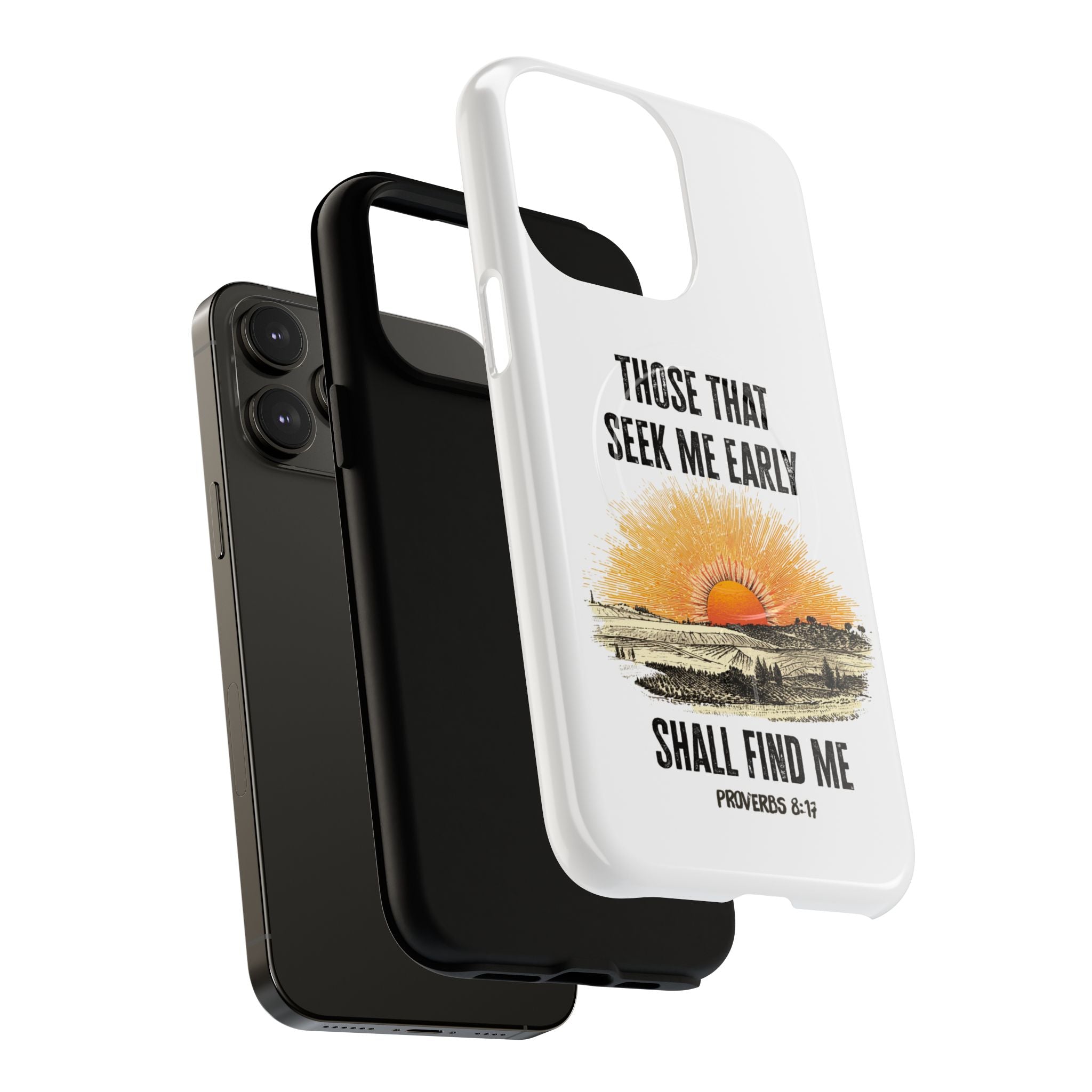 Seek Me Early—Tough Magnetic Cases (White)
