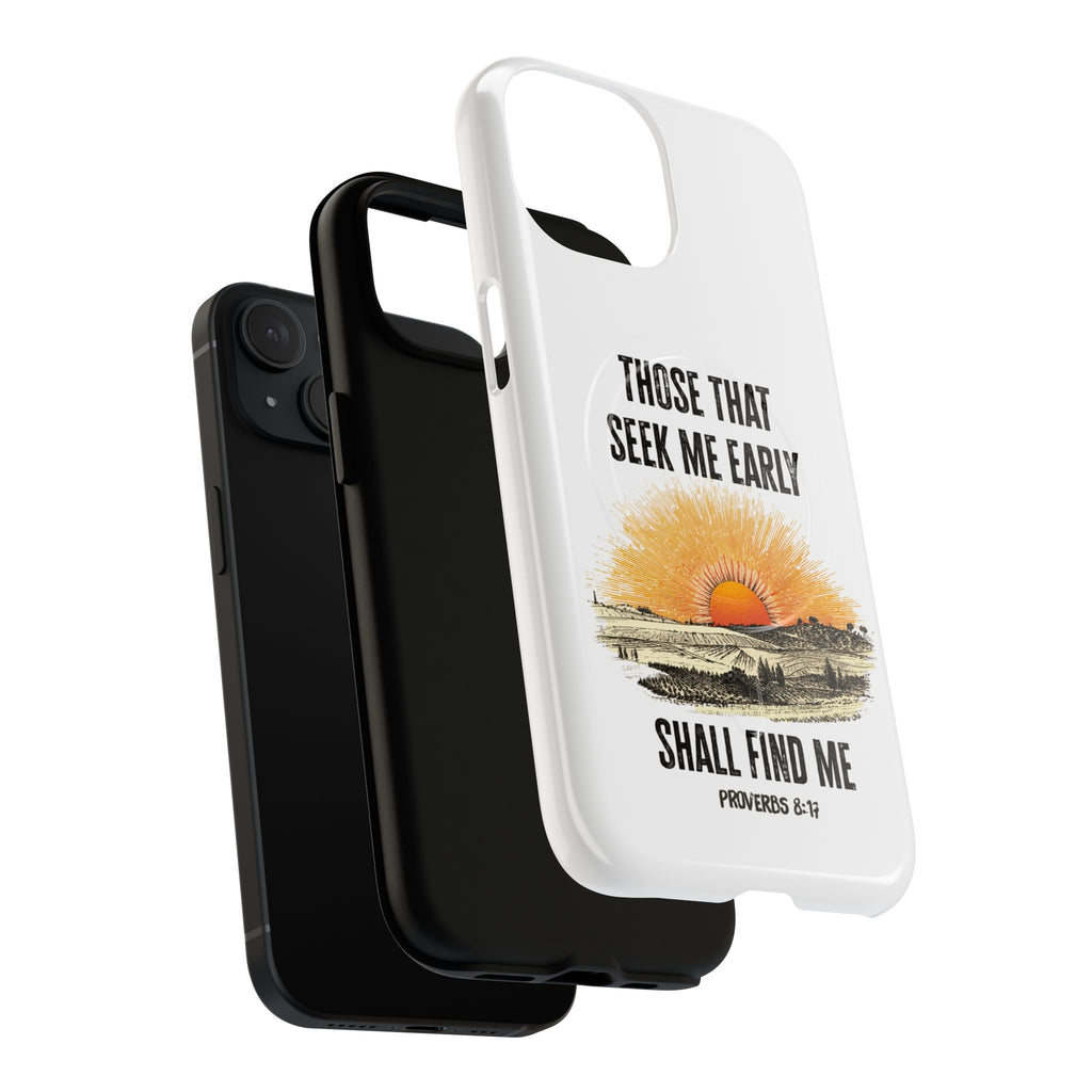 Seek Me Early—Tough Magnetic Cases (White)