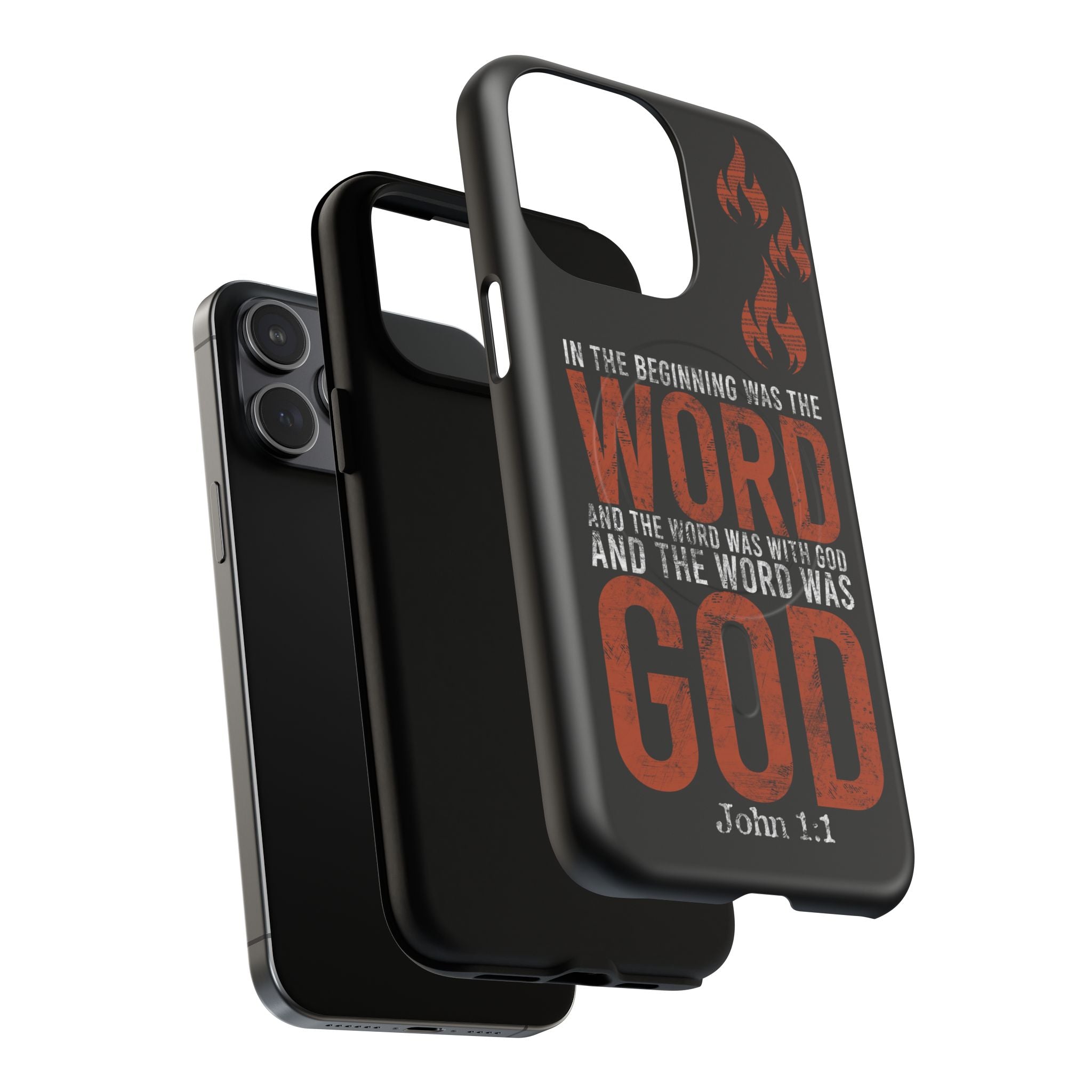 "The Word Was God" Refiner’s Fire Phone Case - Black Tough Magnetic Case