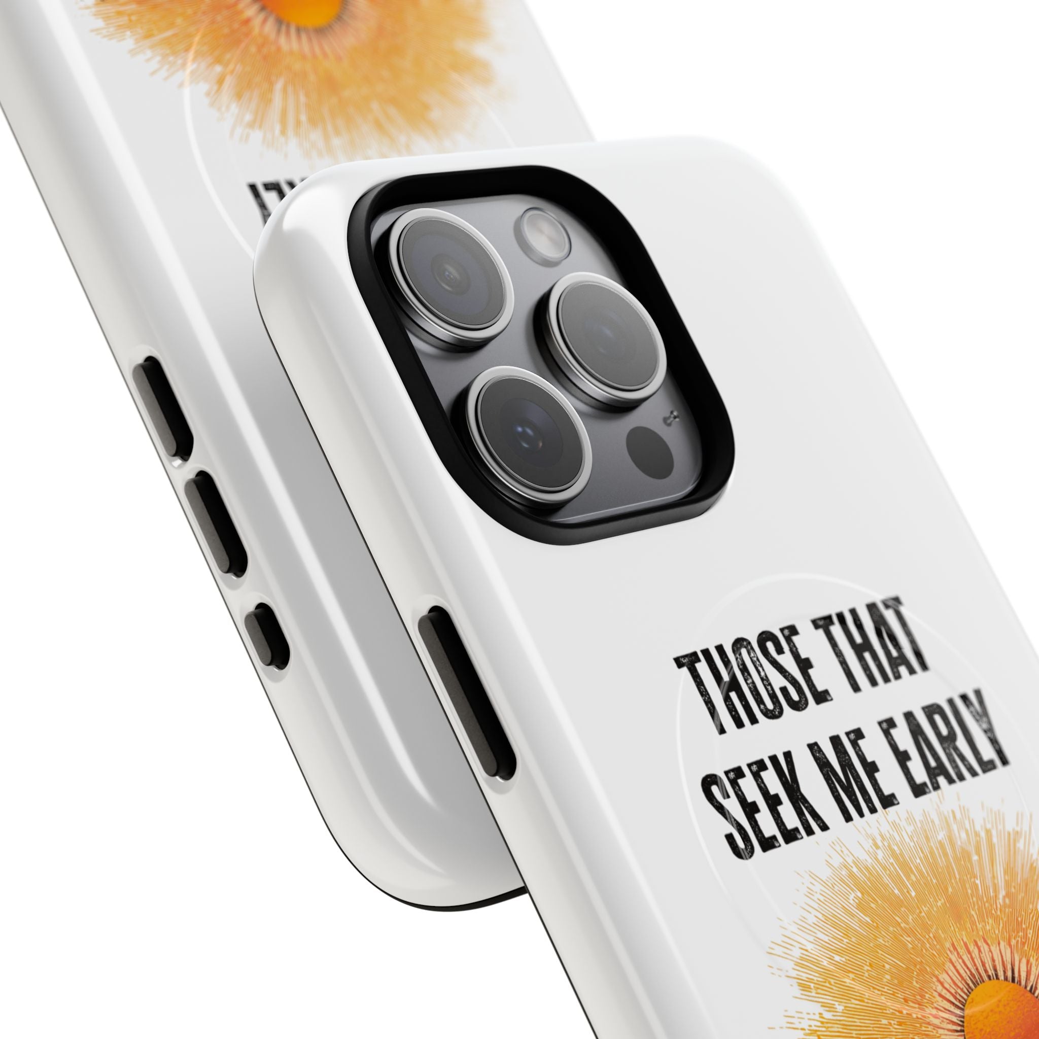 Seek Me Early—Tough Magnetic Cases (White)
