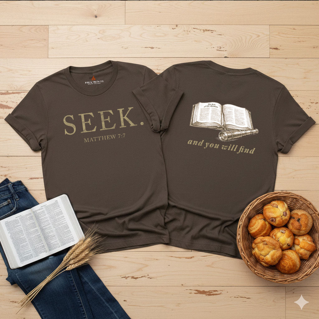 SEEK--Matthew 7:7 Unisex Jersey Short Sleeve Tee (The Path Collection)