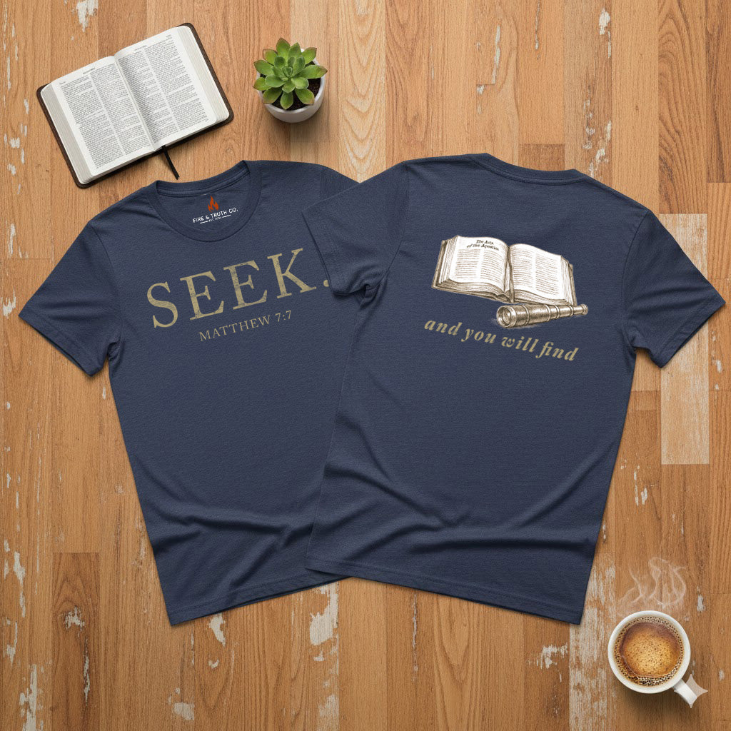 SEEK--Matthew 7:7 Unisex Jersey Short Sleeve Tee (The Path Collection)